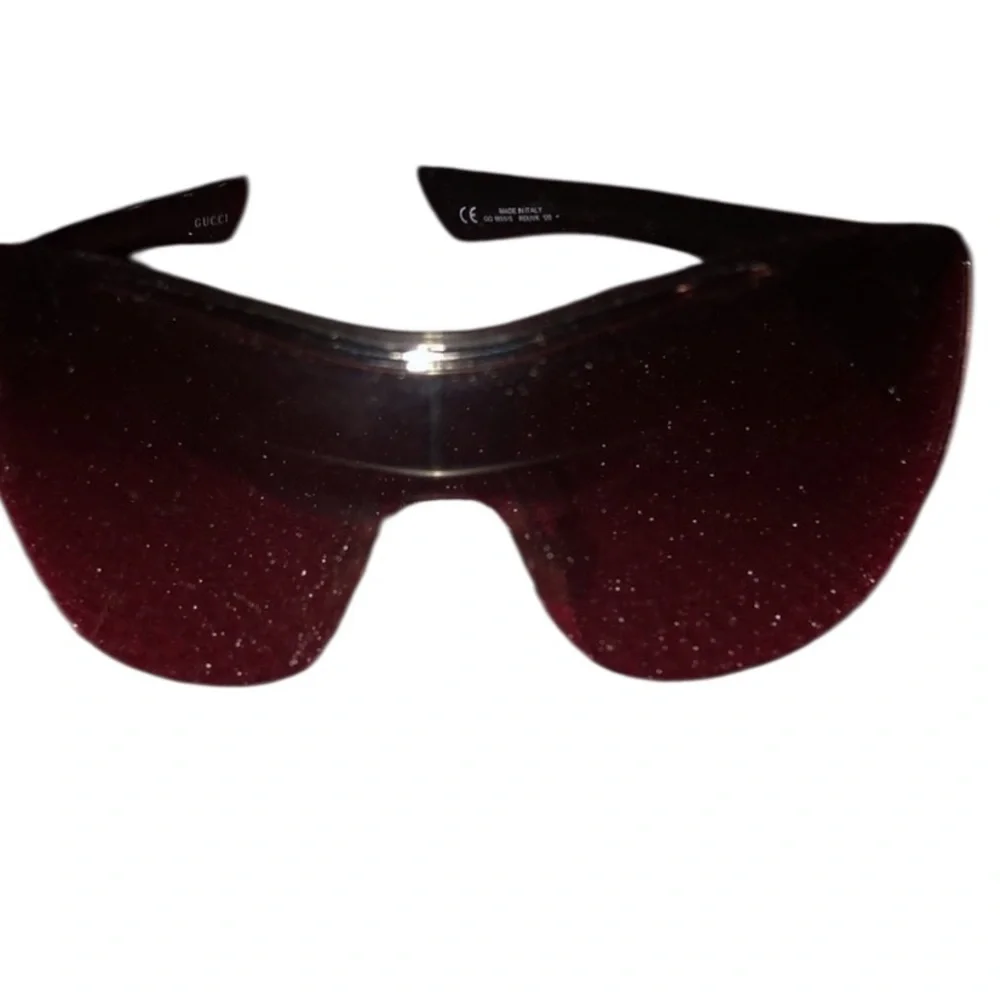 Gucci black Authentic Shield sunglasses black dark  lens  perfect like new